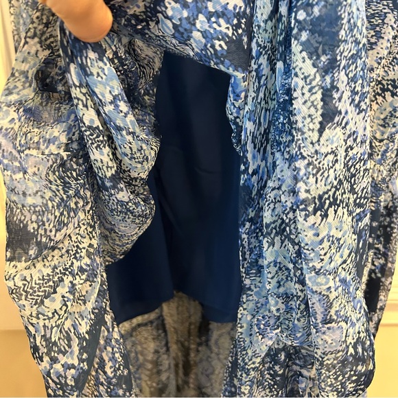 Joie Blue Parisian Paisley Watercolor Boho Dress Large Long Sleeve L - Picture 13 of 15